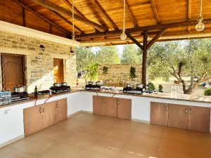 farm cooking class and tour, outdoors cooking area