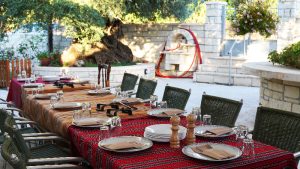 chania cooking lesson, setting of table,