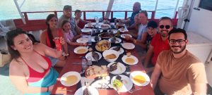 Semi Private fishing trip, delicious meal on boat