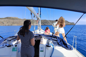 enjoying the sun and the sea